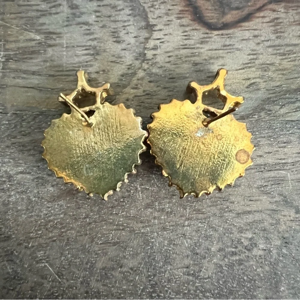🍭6/$30 Leopard print lucite crown heart post earrings
